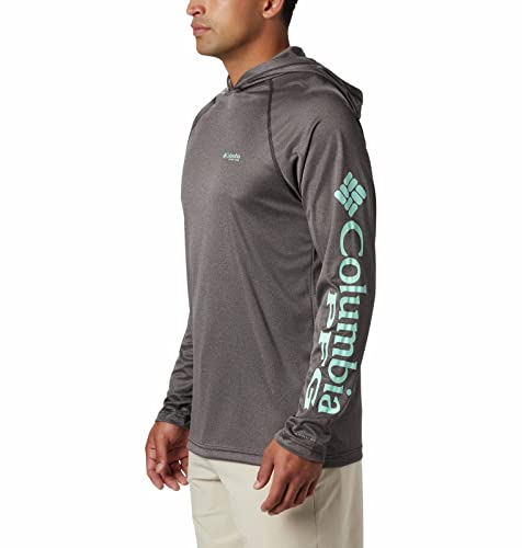 Columbia Men's Terminal Tackle Heather Hoodie, Black Heather, Gulf Stream Logo, Large #TOP2