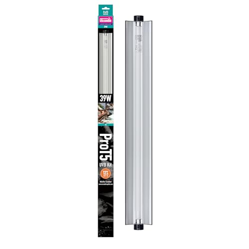 Image of Arcadia T5 UVB Reptile Light Fixture Kit 36 inch Long 39 Watts 12% Desert - Complete UVB Light for Reptiles, Turtles, Snakes, Bearded Dragon Lamp Setup, Long Lasting Easy to Use Professional Lighting