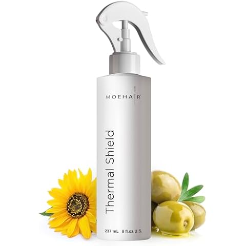 MOEHAIR Professional Grade Heat Protection Spray for Color-Treated and Natural Hair, Thermal Protection for Hair, Tames Flyaways, Reduces Frizz, Adds Shine, Split End Treatment, 8 Fl Oz Cover