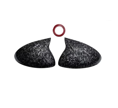 車外部バックミラーハウジングカバー に適合するカイエン 2011 2012 2013 2014 カーボンファイバースタイル ブラック リアビュー サイドミラーカバーキャップ(Forged grain)