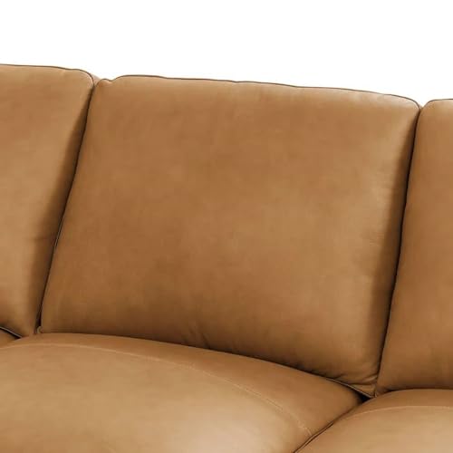 Image of Furni Leatherette ushape 10 Seater Classic and Comfortable with Puffy Brown Sofa Set for Living Room (LHS).