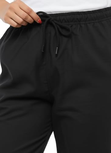 Image of Women's Cotton Linen Solid Lounge Bottom Plus Size Pant Pyjamas for Women Sleepwear Regular Fit Casual Trousers