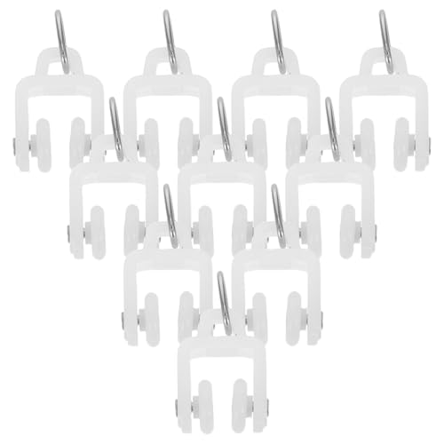 CLISPEED 100 Rodillos Deslizantes para Riel de Cortina de Techo Poleas de Plástico Blancas Accesorios para Cortinas de Ventana Corredoras Silenciosas para Sala Dormitorio y Balcón