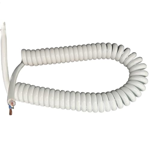 Câble d'alimentation à ressort blanc 2 noyaux 0,5 mm - 6
