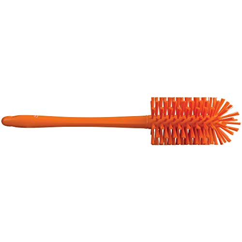Image of Vikan O3.5 inch One-Piece Pipe Brush 5381-90-7 - Medium /Stiff - Orange