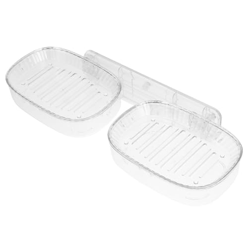 SHOWERORO Soporte De Jabón De Pared Transparente Drenante Antideslizante Sin Taladro para Baño Cocina con Doble para Esponja y Accesorios