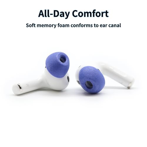 Image of Comply TrueGrip MAX | Premium Memory Foam Replacement Earbud Tips for Apple AirPods Pro Gen 3 | Long Lasting Comfort, MAX Durability, Secure Fit, Superior Noise Isolation| Blue (Large) (3 Pairs)