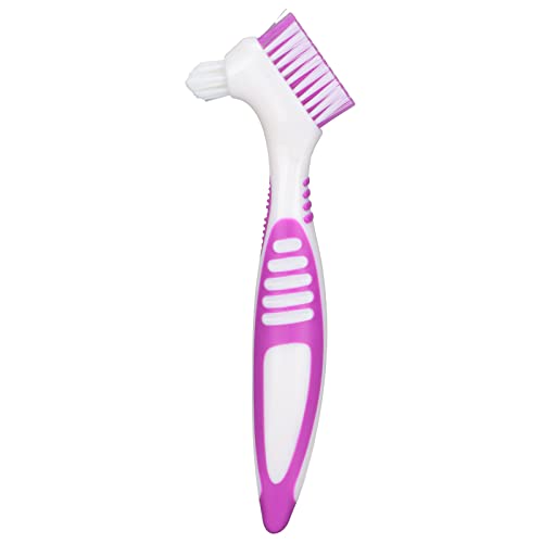 GOTOTOP False Teeth Cleaning Brush Double Sided Portable Denture Toothbrush for False Teeth Cleaning