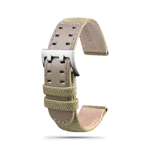 Correa de reloj nailon y cuero for Hamilton Khaki Field H70605963 H68201993 22mm