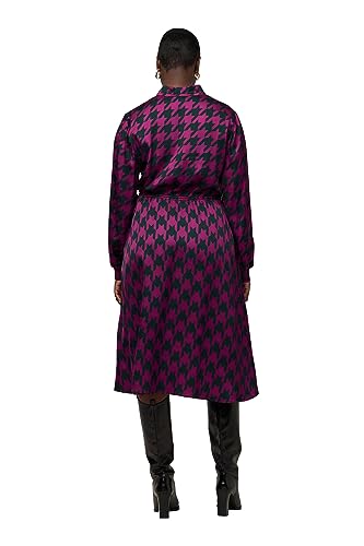 Robe mi-longue Ulla Popken à motif géométrique noir