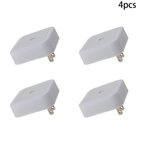 Image of Othmro ABS L65xW65xH68 Plug-in Night Light Warm Light LED Christmas Light Bulb Bed Lights with Auto Dusk-to-Dawn Sensor for Bedroom Kitchen Hallway White US Plug 4Pcs