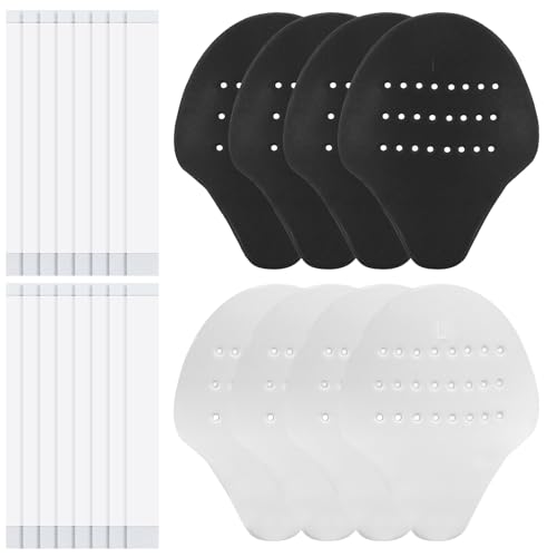 BOHUIZ 4 Pairs Shoe Crease Protector Anti-Wrinkle Shoes Crease Shoe Toe Protectors with Adhesive Strips for Sneakers Soft Foam Protector Toe Box Decreaser for Mens US Size 7-12 (Black & White)