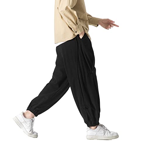 PRIJOUHE Men's Joggers Sweatpants Casual Wide Leg Jogger Pants Lightweight Sweat Pants with Pockets4