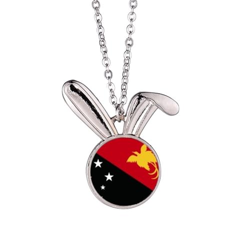 Collier drapeau Papouasie-Nouvelle-Guinée : bijou pendentif pays d'Océanie