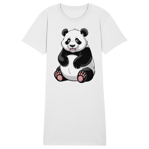 Vestido de panda para mujer en algodón orgánico y corte camiseta informal