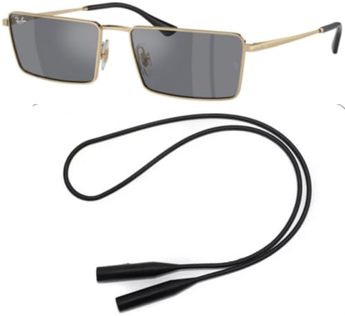 Ray-Ban RB3741 Sunglasses Bundle: RB 3741 92136V Light Gold/Dark Grey Flash Silver Polyamide Standard and Universal Anti-slip Silicone Leash2