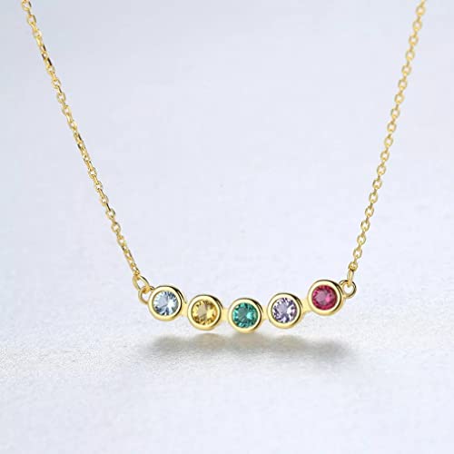 Collier pendentif rond argent 925 anti-ternissement cinq pierres