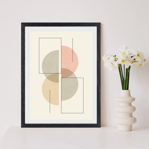 puthiac 16x24 Black Oak Wood Picture Frame - Minimalist 16x24 Poster Frame, 16"x24" Frame Wood, Natural Solid Wooden Picture Frames for Wall Art Photo and Prints (1 Pack, Black)