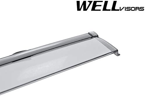 WellVisors Window Visors Wind Deflectors Compatible with Volkswagen VW 2018-2026 Atlas with Black Trim Rain Guards 3-847VW017