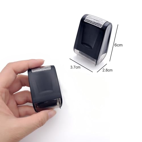 JZK Data Defender Adressblocker Vertraulicher Rollenstempel mit Tintennachfüllungen, Identitätsdiebstahlschutz Rollenstempel, ID Protector Security Ink Stamp Roller für Privatsphäre Schutz