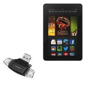 BoxWave Smart Gadget Compatible with Kindle Fire HDX 7 (3rd Gen 2013) – AllReader SD Card Reader, microSD Card Reader SD Compact USB – Jet Black