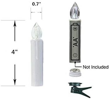 Flameless Taper Candles with Remote Control Set of 10 Led Electric Battery Powered Warm White Flicker Lights Realistic Christmas Candles with Detachable Clips Birthday Led Lighting