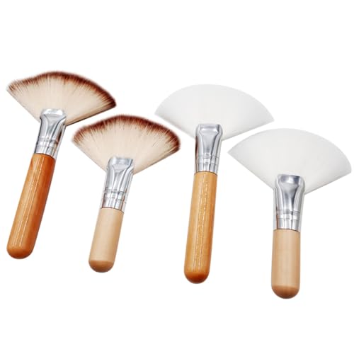 Pinceaux de maquillage en éventail pour visage et poudre