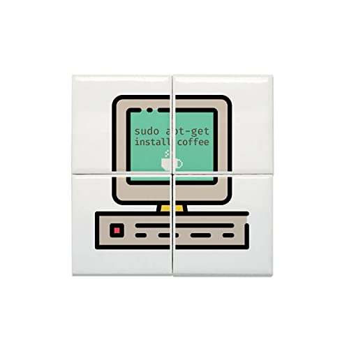 Carreaux céramique Sudo apt-get install coffee lot de 4