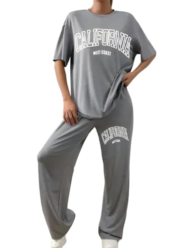 Image of My Swag Women Casual T-Shirt & Trouser Co-Ords Set Half Sleeve Loose-Fit Summer Cord Set 2 Piece Black Outfit Pajama Set for Women & Girls