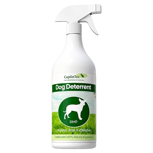 CaplinTec Dog Repellent Outdoor Spray Natural Scent-Based Urine Control | Stop Dogs Weeing Up Pots | Safe Puppy Deterrent for Garden | Anti - Pee Marking Pet & Child Safe 1 Litre