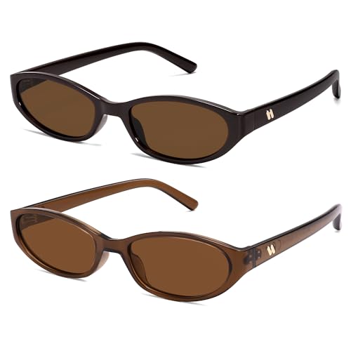 Image of Retro Oval Sunglasses Womens Mens Y2k Trendy Cateye Shades AR82299 | Narrow Round Cute Sunnies,90s 2000s Cool Skinny Frame