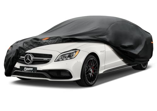 Image of Kayme 7 Layers Car Cover Custom Fit for Mercedes Benz CLS 63 400 500 550 (2004-2025) Waterproof All Weather for Automobiles, Outdoor Full Cover Rain Sun UV Protection.Black