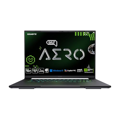 GIGABYTE AERO X16; Copilot+ PC - 165 Hz 2560 x 1600 WQXGA - NVIDIA GeForce RTX 5070 - AMD Ryzen AI 9 HX 370-1 TB SSD con 32 GB di RAM DDR5 - Windows 11 Home - Grigio siderale AERO X16 2 WHA3USCC. 64AH