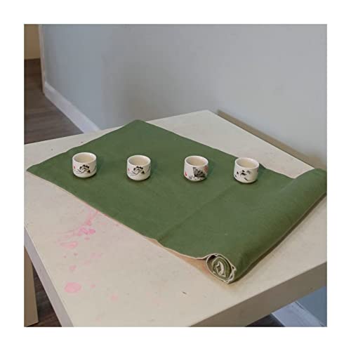 Chemin de table vert haut de gamme WXKAGF en lin et coton noble