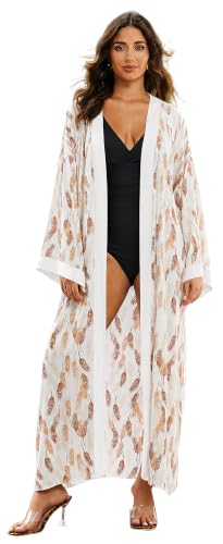 Image of Miss Lavish London Long Kaftan Dress for Women - Summer Printed Plus Size Maxi Caftan