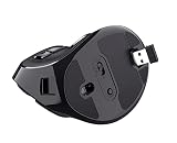 Trust Voxx Rat  n Vertical Inal  mbrico Recargable  Bluetooth o 2 4 GHz  Mouse Ergon  mico  9 Botones  1200 1600 2000 2400 PPP  Ordenador Port  til PC Mac Macbook Chromebook  Negro