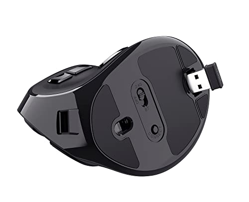 Mouse Wireless Ergonomico Ricaricabile, Nero, One Size - Mouse gaming - Immagine 12