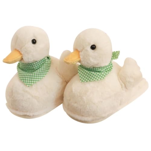 Duck Slippers for Women Fuzzy Animal Plush Slippers Winter Indoor House Slides Warm Fluffy Slipper for Men