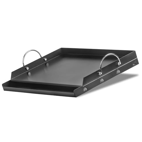 BBQ-Toro Piastra in ceramica in acciaio, 63 x 41 cm, rettangolare, universale e massiccia, in ceramica, per carbone e gas, accessori per barbecue, ciotola per barbecue
