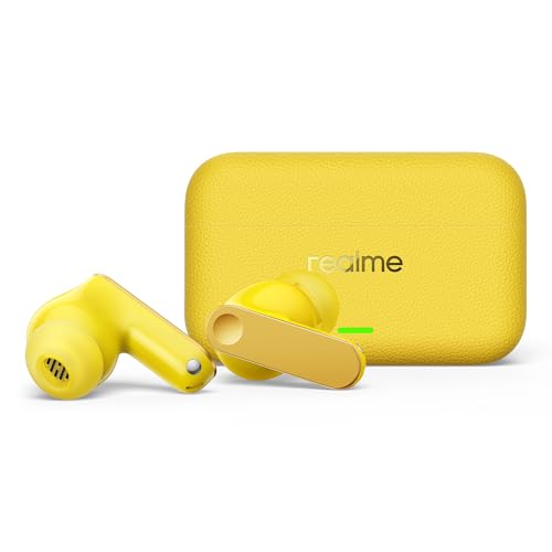 Image of realme Buds T500 Pro TWS Earbuds with 12.4mm Drivers, Upto 50dB ANC,3D Spatial Audio, 56H Playtime, AI ENC, IP55 Rating, and 45ms Low Latency BT 6.1 (Lemon Cola)