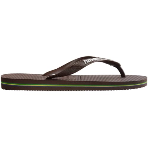 Havaianas Women's Brazil Logo Flip Flops Sandals, Dark Brown, 63