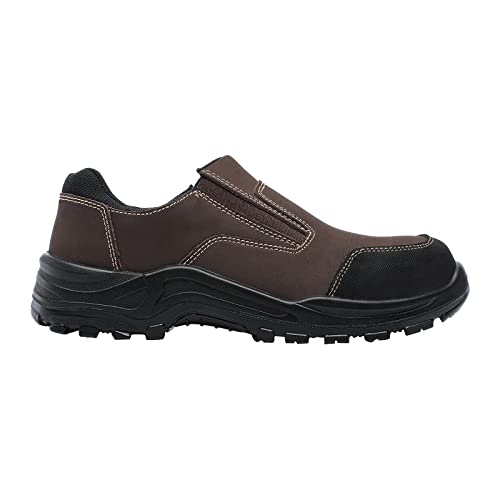 DRKA Steel Toe Shoes for Men,Steel Toe Slip-On Shoe,Slip Resistant Comfortable Safety Work Shoes Industrial Construction Footwear