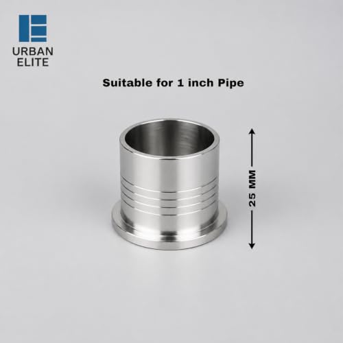 Image of Urban Elite Heavy Lining Curtain Bracket | Wall to Wall Bracket for 1inch Stainless Steel Curtain Rod and Wardrobe Rod Suitable for 25mm Curtain Pipe(Steel, White, Silver)- 4pcs