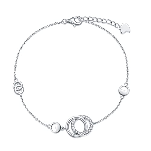Image of VONALA Witches Knot /Compass /Dragonfly /Clover Bracelet Sterling Silver Adjustable Charm Bracelet Summer Beach Foot Chain Jewelry for Women Gifts