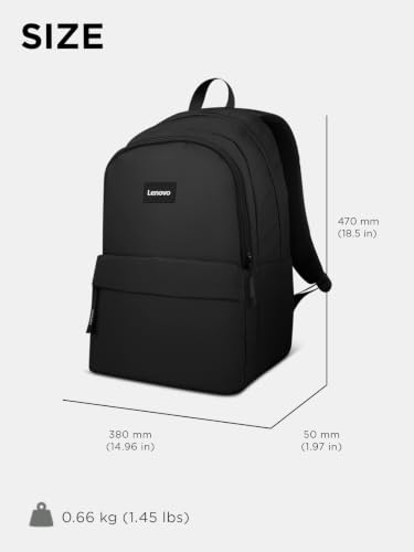 Lenovo 16-inch Commuter Backpack B10, Lightweight 30L Laptop Backpack, Water-Resistant Travel Bag with 6 Storage Compartments, Anti-Theft Pocket & Luggage Strap, Fits Up to 16" Laptop, Black - image 7