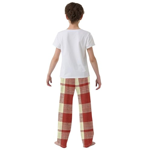 Red Checkered Buffalo Plaid A Pajama Pants Long Sleep Pant Soft PJ Bottoms Sleepwear3