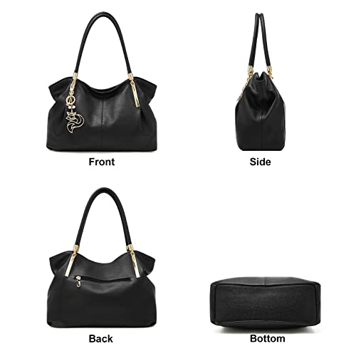 Image of FOXLOVER Soft Genuine Leather Medium Purses for Women Tote Bag Handbags with Top-handles Shoulder Satchel Purse