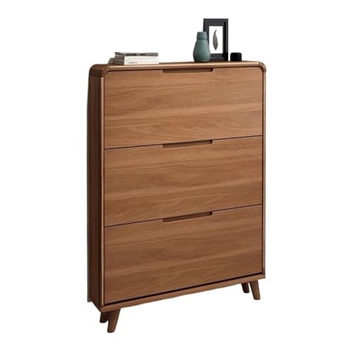 Hhmmei2024-23 Zapatero Zapatero Independiente de Madera con 3 cajones abatibles for Entrada, Zapatero Estrecho 80 cm Gabinete de Almacenamiento de Zapatos