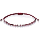 Farben: Silber Weinrot Größe: variabel durch Zuziehen des Armbändchens