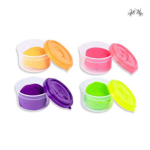 Image of Faber-Castell Neon Glitter Modelling Dough - Pack of 4 Neon Colours | Soft, Non-Sticky, Child-Safe Clay with Glitter | Ideal for Creative Play & DIY Projects